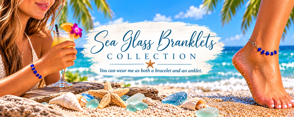 Sea Glass Branklets Collection with bracelet and anklet