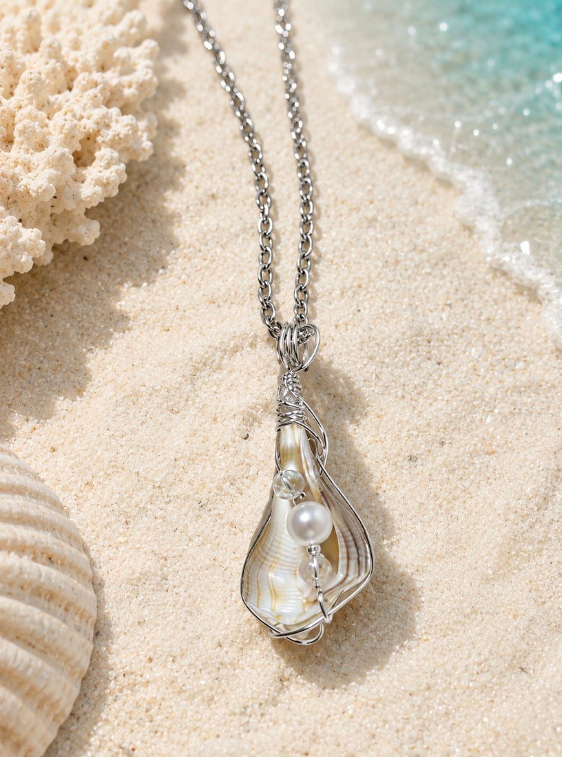 Pearl Tide Shell Necklace 🐚🤍