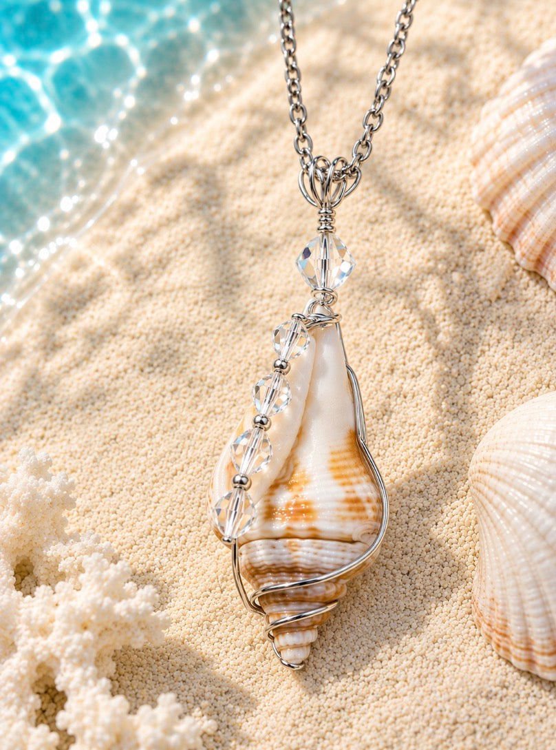 🐚 Crystal Tides Shell Necklace