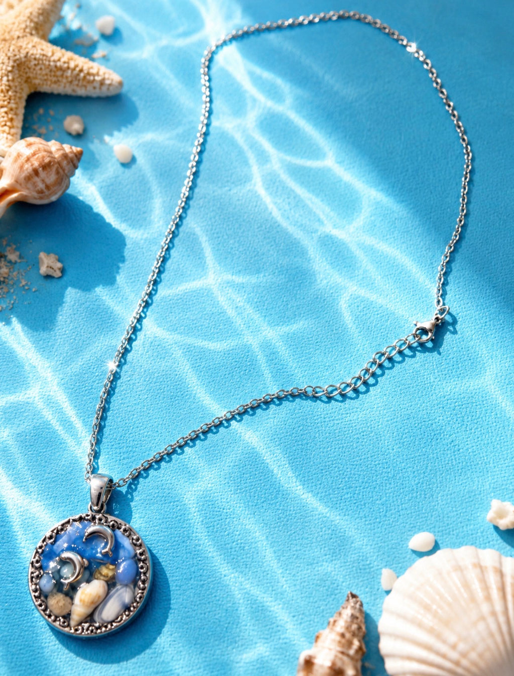 Dolphin Dreams Seascape Pendant 🐬🌊🐚