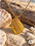 Golden Shore Sea Glass Necklace