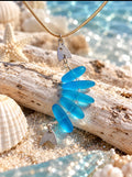 Ocean Blue Bonefish Sea Glass Necklace