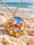 Golden Seascape Shell Pendant