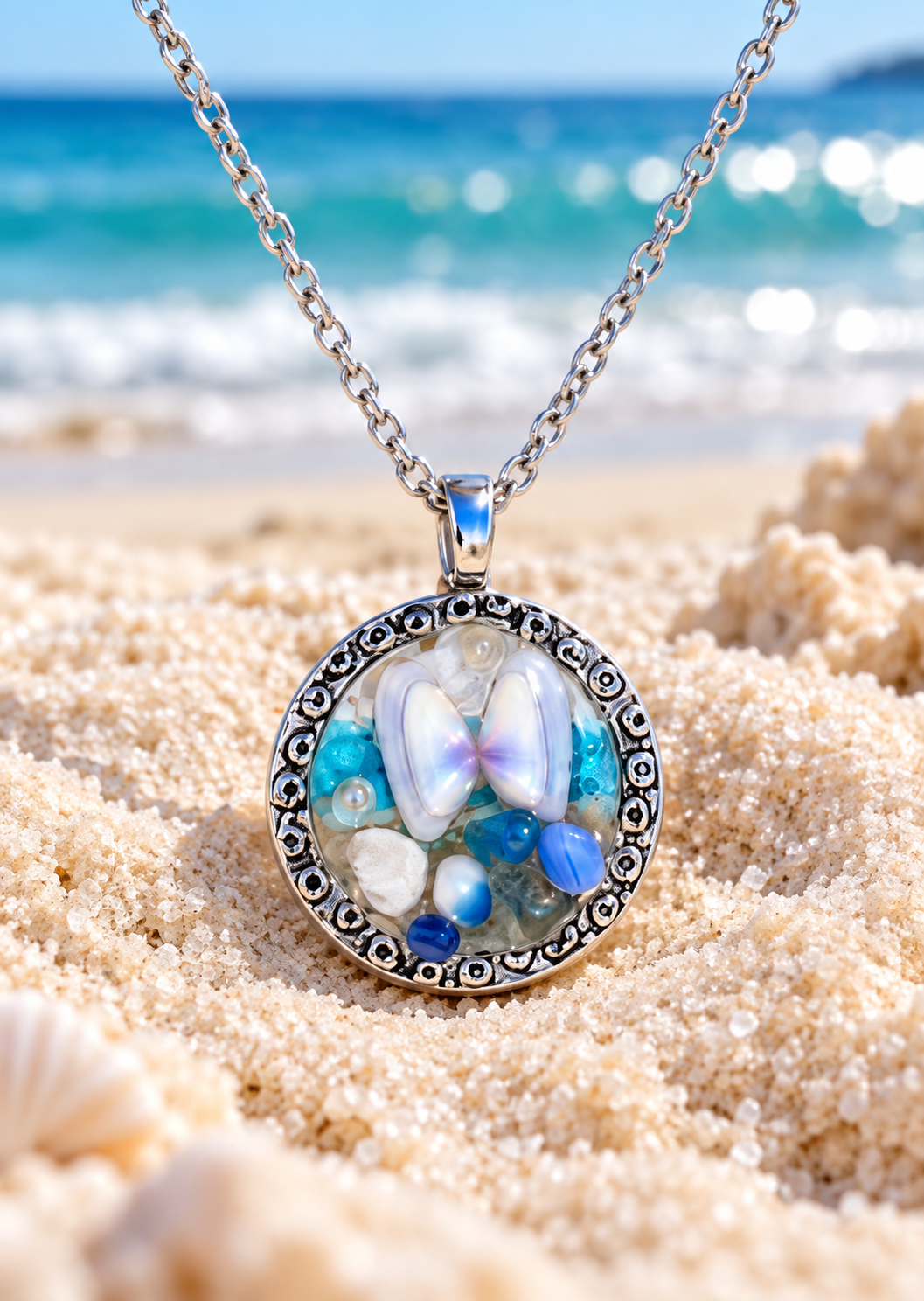 Seaside Angel Wings Necklace product close-up