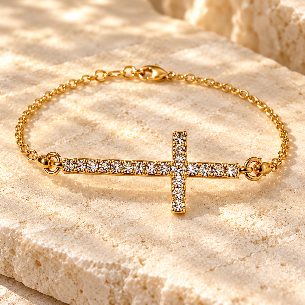 Golden Faith Cross Branklet product close-up