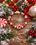 Peppermint Sparkle Holiday Bracelet photographed in a taller holiday setting